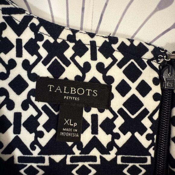 Talbots Black and White Patterned Dress XLp - Picture 7 of 8